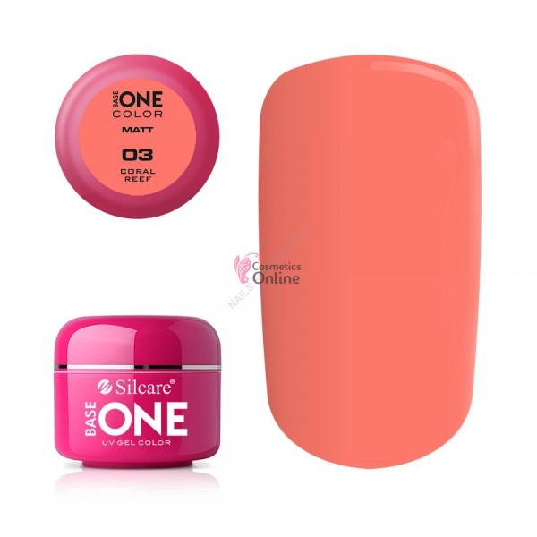 Gel UV Base One Silcare color MAT Coral Reef 5ml 03